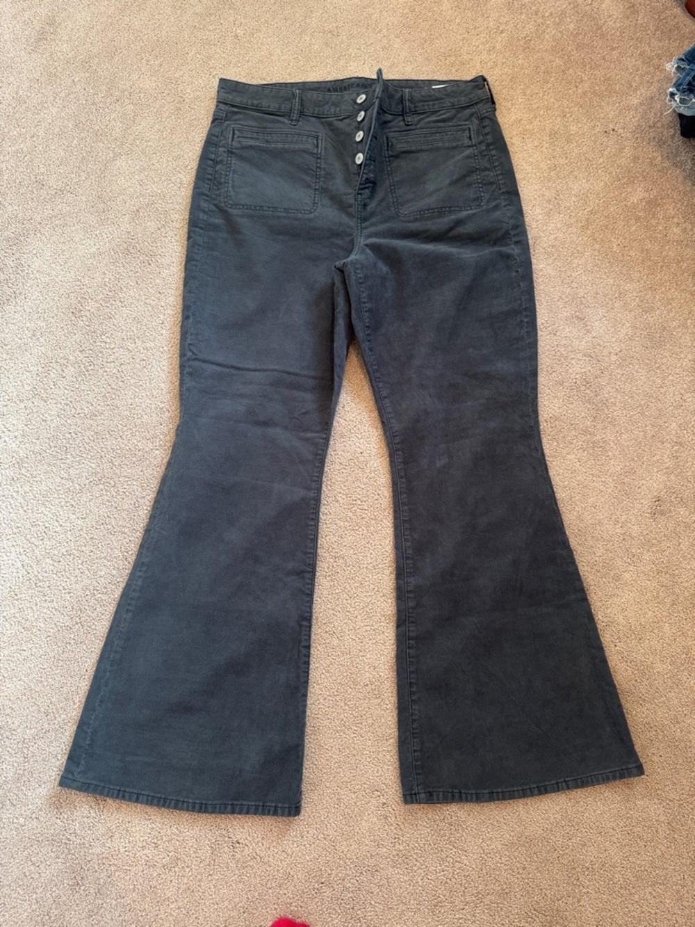 American Eagle Outfitters Charcoal Gray Corduroy Pants